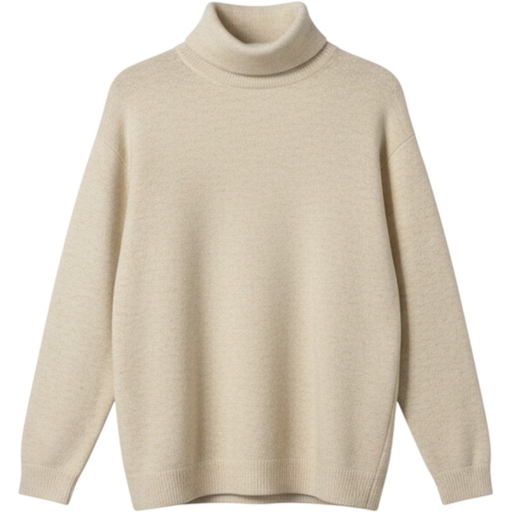 Wilfred Turtleneck Sweater S Beige Wool Cashmere Blend Knit Minimalist